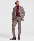 Kenneth Cole Mens Slim Fit Dress Pants 37 X  32  Tan Brown Check COKK2FBZ0028
