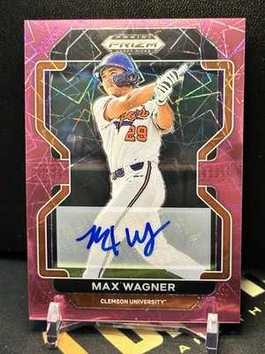 2022 Panini Prizm Draft Picks Max Wagner Pink Velocity Auto #PDP42