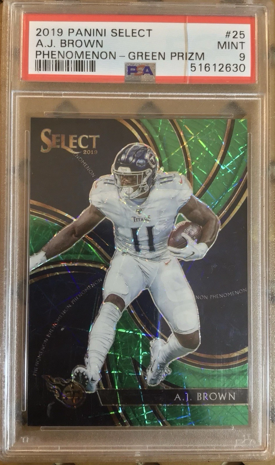 AJ Brown Panini Select Phenomenon #25 Green Prizm