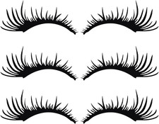 Car Headlight Eyelashes Stickers Waterproof 3 Pairs Vehicle Decoration Decals Ea