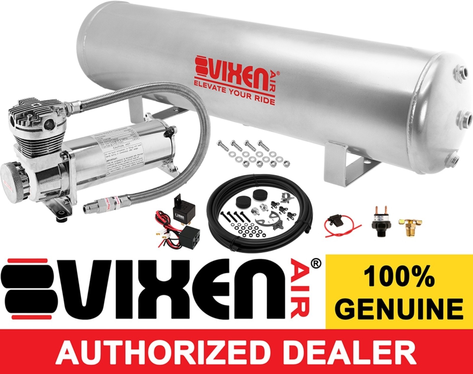 AIR SUSPENSION KIT/SYSTEM FOR TRUCK/CAR BAG/RIDE/LIFT,200PSI COMPRESSOR, 5G TANK