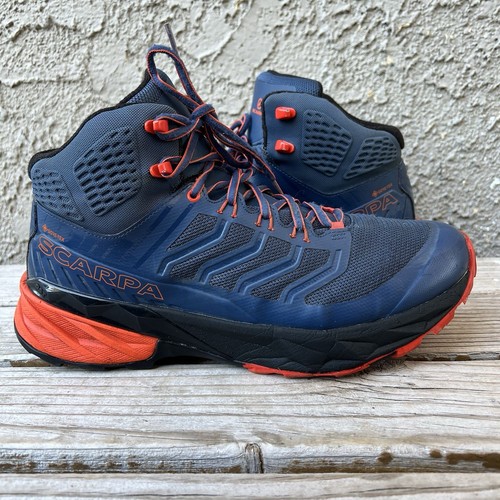 Scarpa Shoes Men Size 10.5 Rush Mid GTX Hiking Boots Blue Fiesta 63130-200