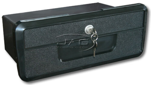 LARGE BLACK RECESSED STORAGE GLOVE BOX WITH LOCK & 2 KEYS - Boat/Caravan/Car/4x4 - Picture 2 of 4