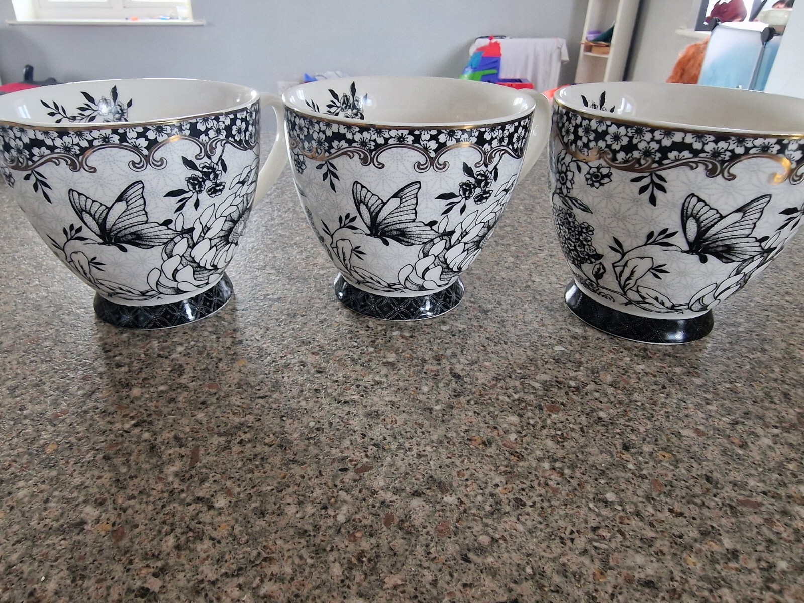 Portobello by Inspire Mug RosesButterfly Footed Large Mugs X3 eBay