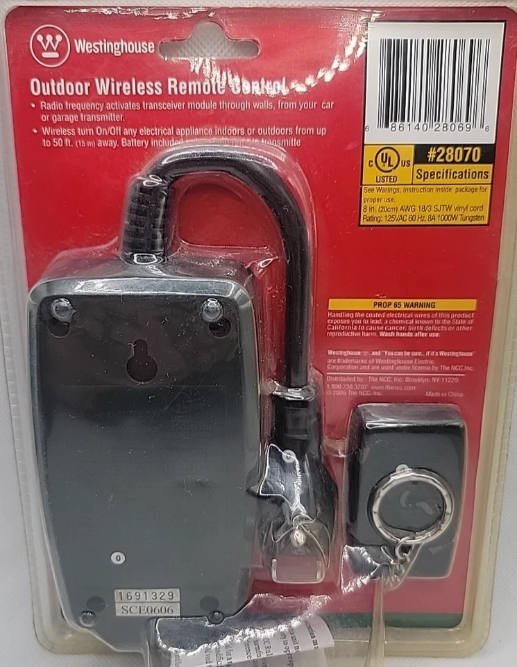 Mando a distancia inalámbrico para exteriores Westinghouse (NUEVO STOCK ANTIGUO) toma de corriente única Foto 2 de 4