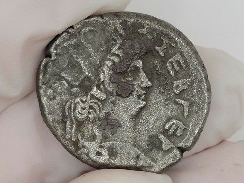 NGC Roman-Egyptian BI Tetradrachm, Emperor NERO, Alexandria, 8.35g, "VERY FINE" - Foto 2 di 6