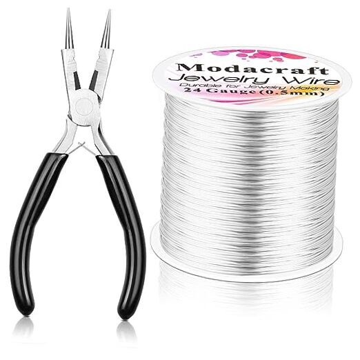 Wire for Jewelry Making with Multipurpose Pilers, 213.3 FT/0.5 mm 24 Gauge