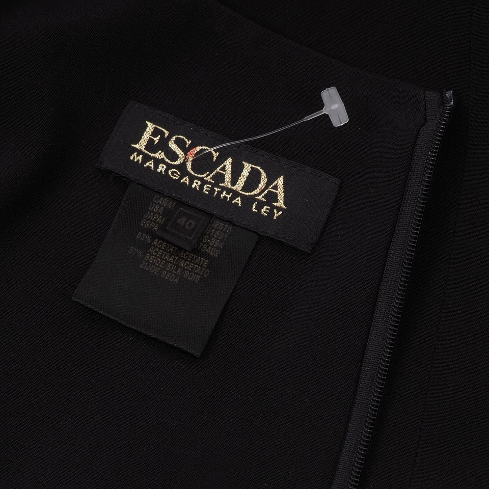 Vestido de seda negro sin mangas vintage para mujer ESCADA by Margaretha Ley talla 40 Foto 3 de 4