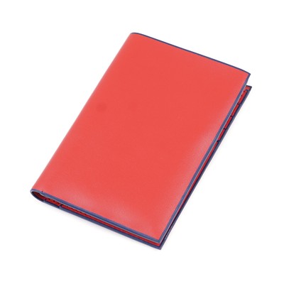E.Marinella Napoli Vertical Wallet in Bright Red and Blue Calfskin Leather 