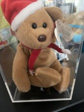 Ty Beanie Baby💎⭕️Teddy The Bear Rare W/ Black Eyes Brown 👃 Pvc Pellets