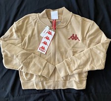 $120 Nwt Womens Kappa Authentic Ginkle Cropped Jacket Size Small Beige Cherry