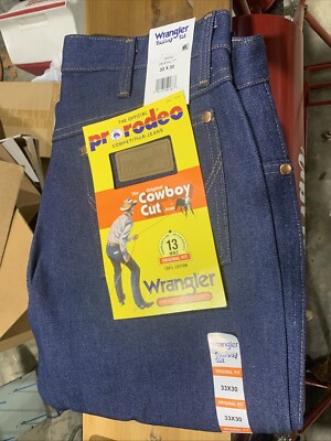 WRANGLER 13 MWZ Denim Jeans Pants Cowboy Cut Blue Mens 33 30 Pro
