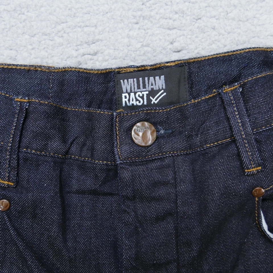 Pantalones de mezclilla William Rast pierna cónica botón mosca lavado oscuro azul para hombre 32x34 holgados Foto 4 de 4