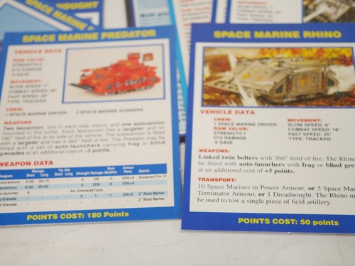 Warhammer 40.000 40K Space Marines Vehicle Data and Mission Cards Victory Point - Picture 8 of 12