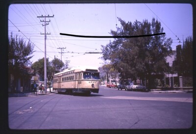 bb707 Orig. Slide STE Tranvias PCC Car 2125 Mexico City 4-9-71