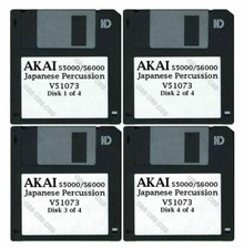 Akai S5000/S6000 Set of Four Floppy Disks Japanese Percussion V51073