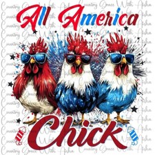 Sublimation Print American Chick Ready To Press Paper Ink Heat Transfer