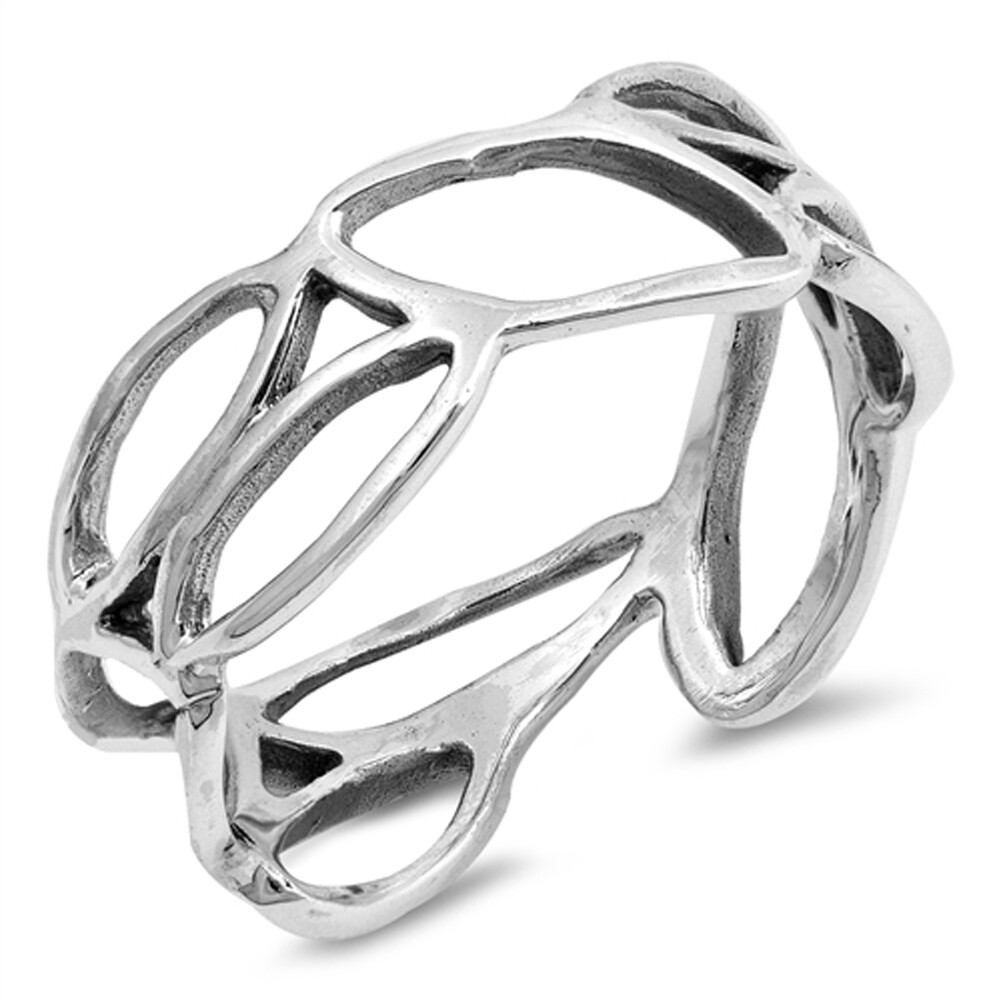 Eternity Cutout Star Unique Ring New .925 Sterling Silver Band - Foto 12