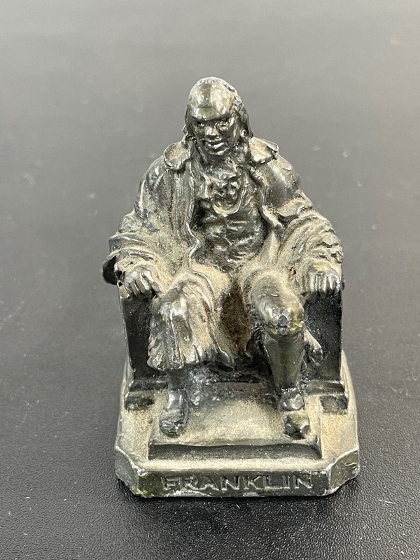Franklin Institute Ben Franklin Metal  Figurine 2.5" in size 1979