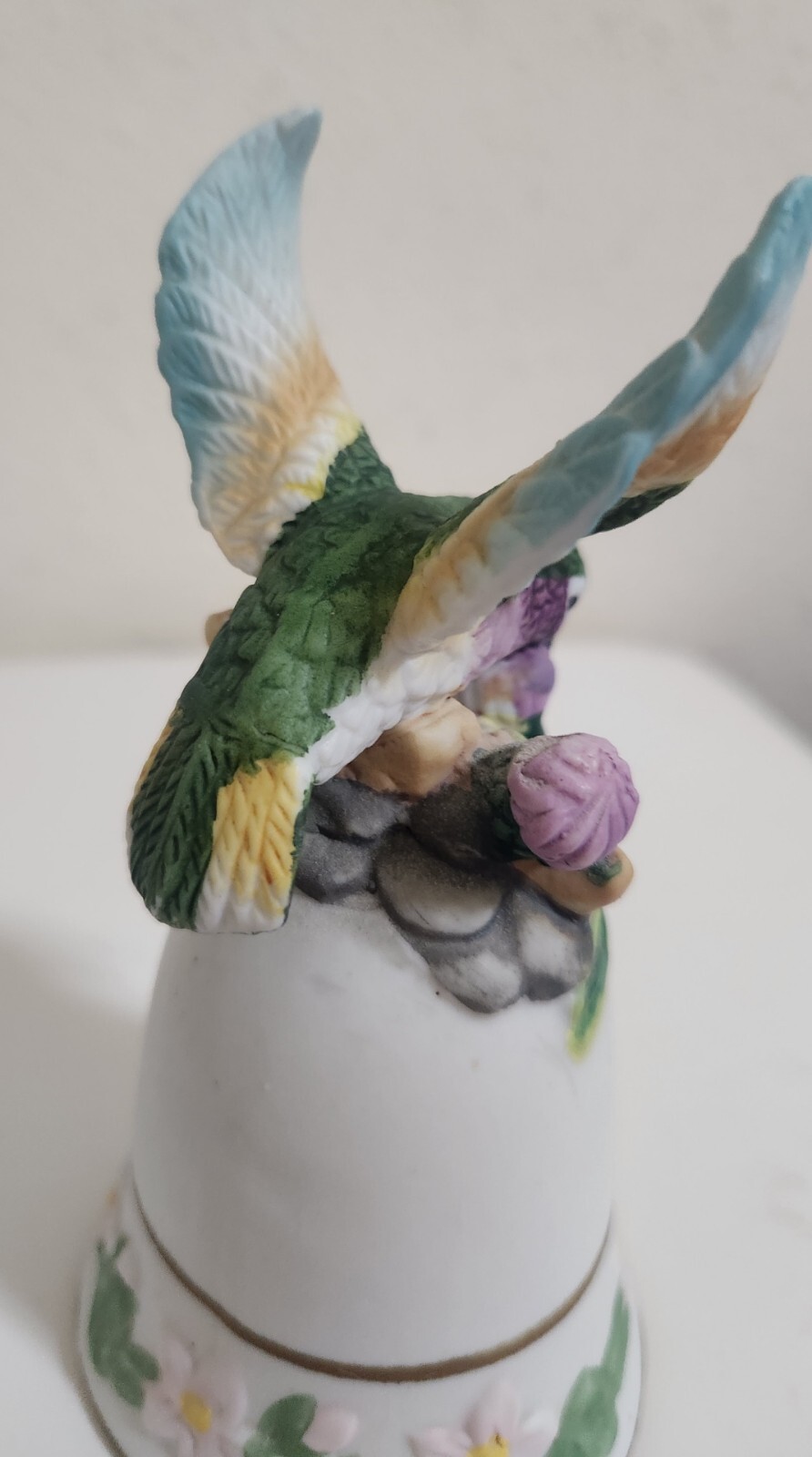 Classic Treasures Porcelain Collectible Hummingbird Dinner Bell Smoke Free Home