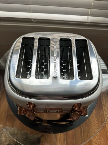 Heritage 1500-Watt 4-Slice Ivory and Copper Wide Slot Retro Toaster with Removab - Picture 3 of 3
