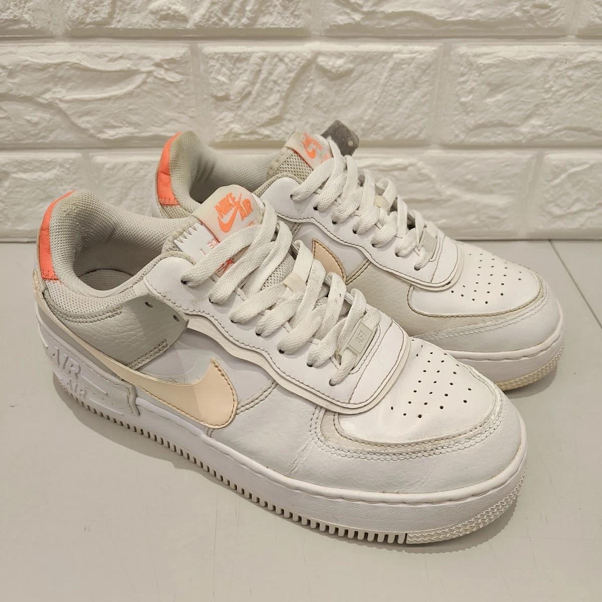 Nike air force 1 cheap shadow white and orange trainers