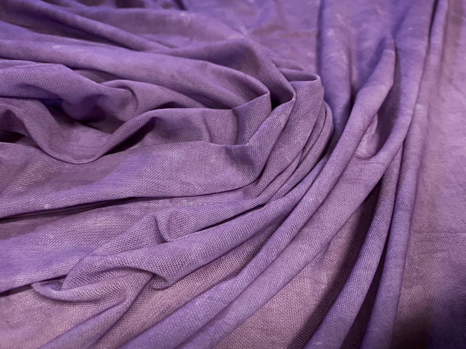 Power Mesh Net Stretch Fabric, Per Metre - Abstract Print - Lavender - Image 3 of 3