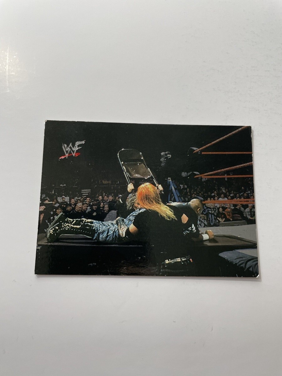 WWE WWF NO MERCY TRADING CARD # 80 THE HARDY BOYS VS DUDLEY BOYS 
