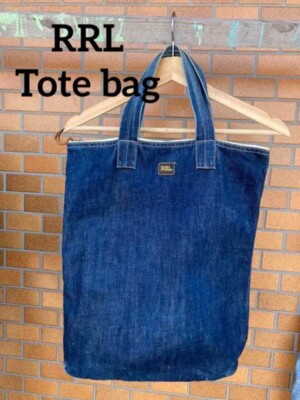 RRL RALPH LAUREN men's denim tote bag indigo Solid Casual
