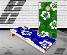 Hawaiian Flowers Cornhole Boards Bean Bag Toss Game