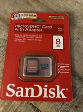 SanDisk MicroSDHC Card With Adapter 8gb HD Video Brand New