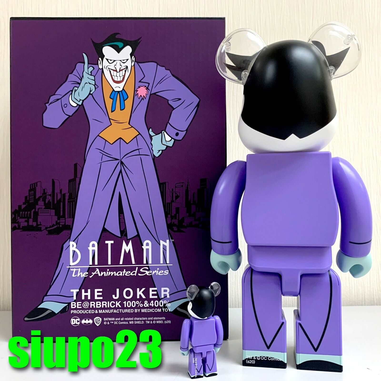 Medicom 400% + 100% Bearbrick ~ Joker Be@rbrick Batman The