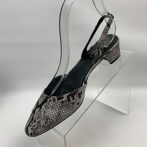 Van Eli Pumps Snake Print Gray Multi Elastic Strap Slingback Block Heel Sz 8.5 - Picture 4 of 10