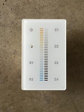 KLUS Adjustable White Wall Mounted DMX Touch Panel - Glass Interface - 4 Zones