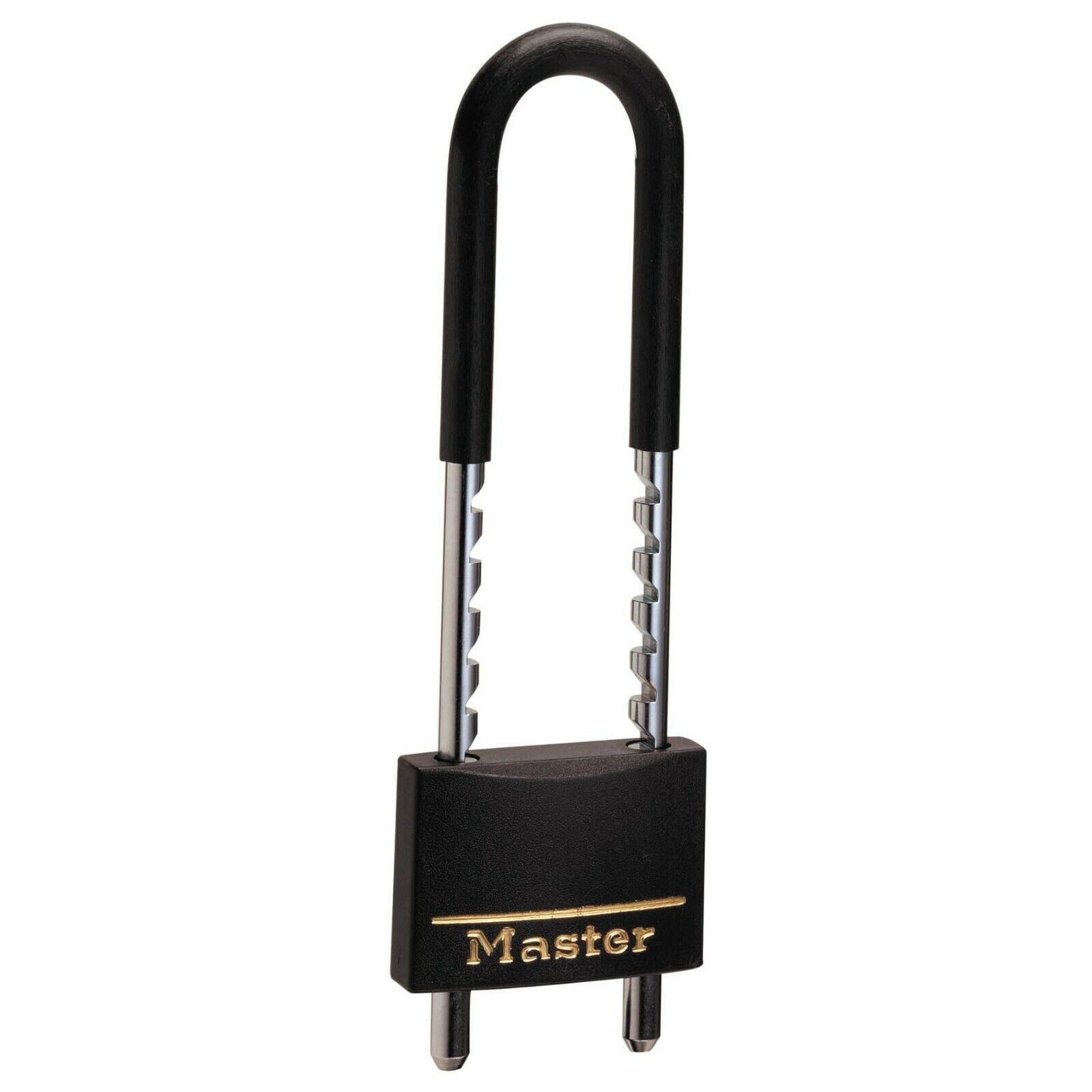 Master Lock Steel Double Locking Padlock BLK Removable Adjustabl
