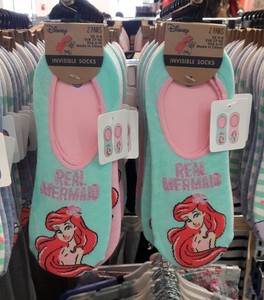 LADIES PRIMARK DISNEY REAL MERMAID INVISIBLE SOCKS WOMEN/'S SIZE UK 4-8