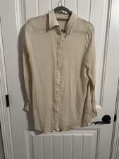#559. Pretty Little Thing Cream Tunic Button Shirt. Size 10.