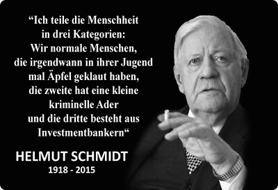Blechschild 20x30cm gewölbt Menschheit 3 Kategorien Helmut Schmidt Deko Schild