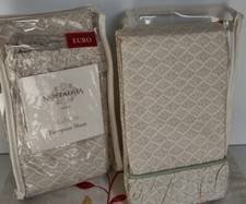 2 Nostalgia Euro Shams 26x26 Pillow cover beige green ruffled Auburn