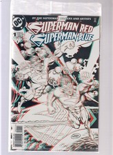 Superman Red Superman Blue 1 - Sealed in Poly bag with 3D Glasses 9/9.2 1998