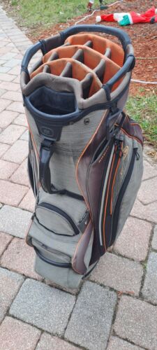 Golf cart bag OGIO GROM 14 15 div shoulder strap rain cover orange gray all zip
