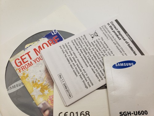 Pack guide utilisateur Samsung SGH U600 non utilisé CD GARANTIE 3UKPOST - Photo 3 sur 9