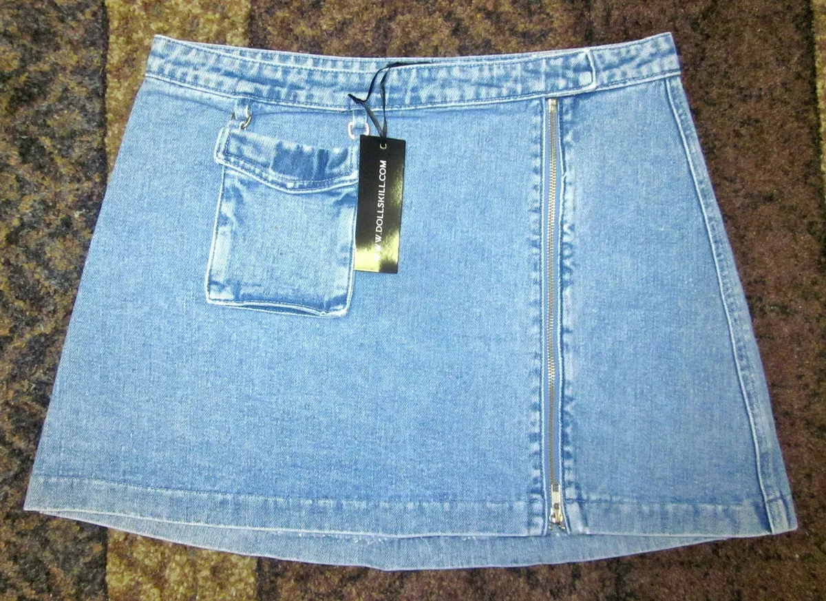 High waisted top jean skirt ebay
