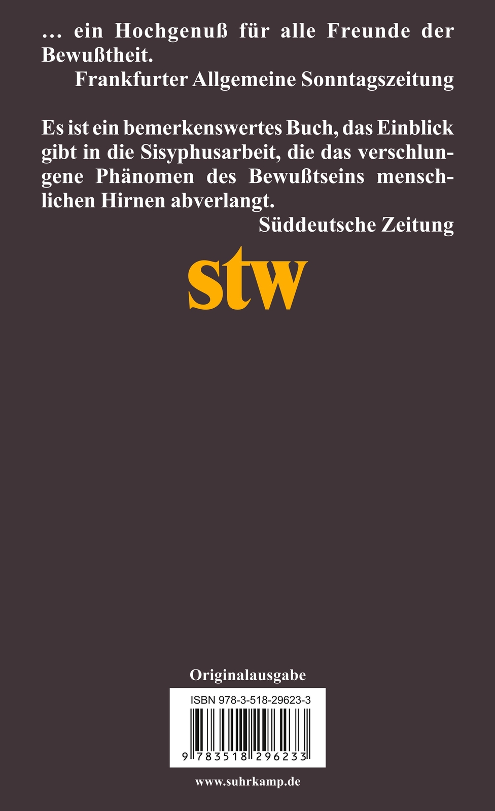 Thumbnail - Susan Blackmore / Gespräche Über Bewußtsein / 9783518296233