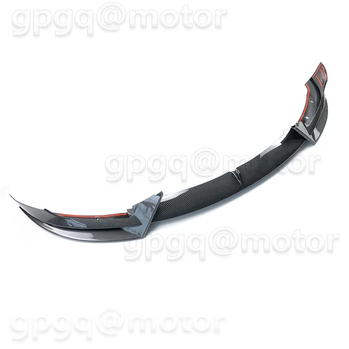 For Tesla Model 3 2017-2023 V Style Front Bumper Lip Splitter Carbon Fiber Look - Picture 6 of 11