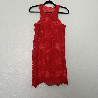 Lovers + Friends Caspian Dress Size Small Red Floral Lace Mini High Neck Revolve | eBay Lovers + Friends Caspian Dress Size Small Red Floral Lace Mini High Neck Revolve | eBay