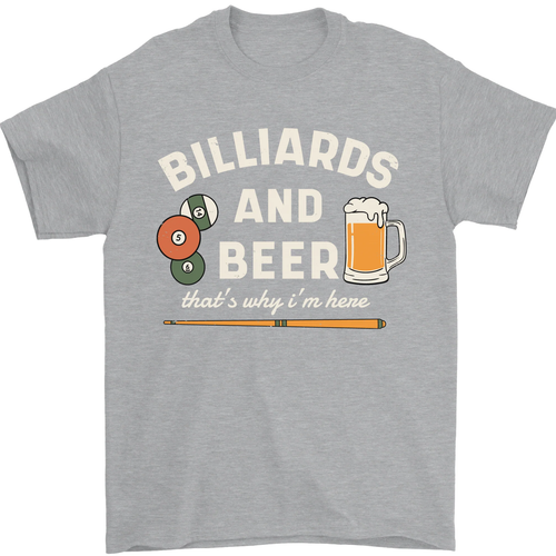 Billiards and Beer That's Why I'm Here Mens T-Shirt 100% Cotton - Picture 2 of 99