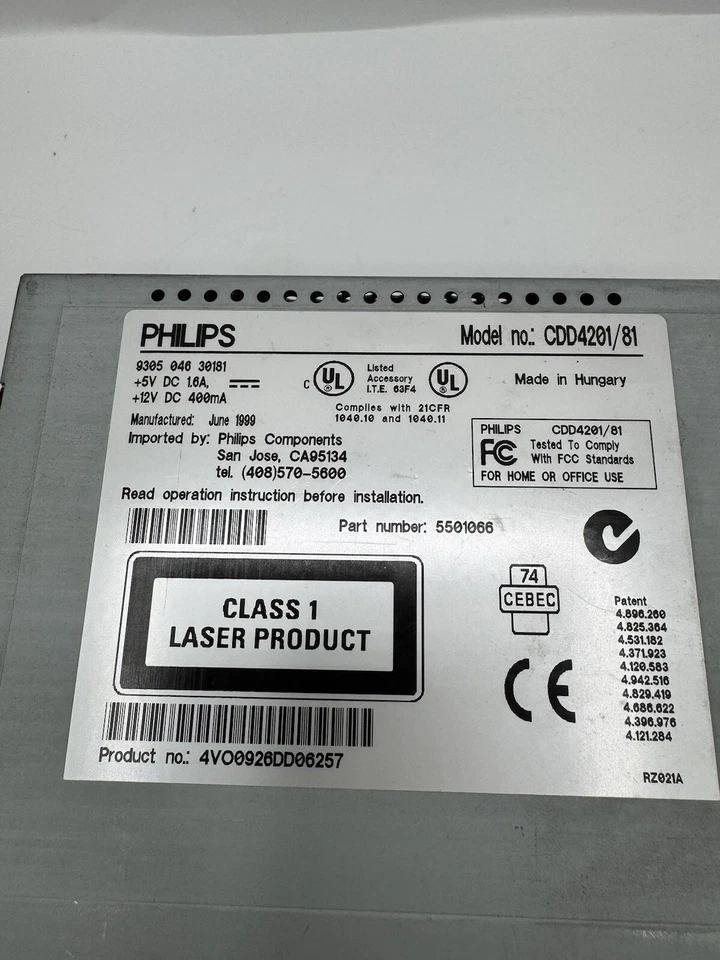 Philips CDD4201/81 CD-RW IDE CD-ROM Internal Disk Drive AS IS UNTESTED - Image 2 of 4