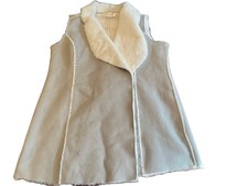 Motherhood Vest Womens Maternity Size S /m Gray Faux Suede Fur Lined Open