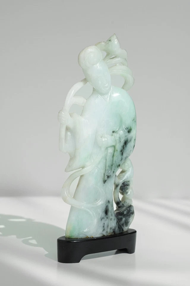 Graceful Qing Dynasty Jade Carving of Xiwangmu – Polychrome Stone - 19cm / 7.5in - Image 2 of 4
